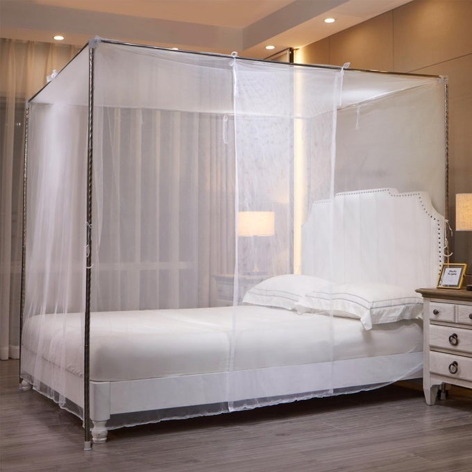 WHITE MOSQUITO NET TENT FOR BEDONE SIDE OPENING CANOPY NETTING CURTAIN NET FOR BEDROOM DECORATION FOR TWIN SIZEWITHOUT BED FRAME