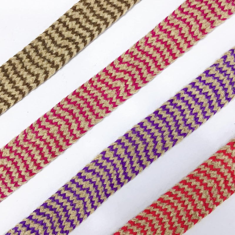 Lami 9 Meter Pink Jute Natural Jute Burlap Ribbon, Jute Crochet Crotia Lace Reel, Home Decoration Jute Crochet Crotia Lace, Gift Packing Lace Ribbon Trim, Festival Home Decoration Material - Image 3