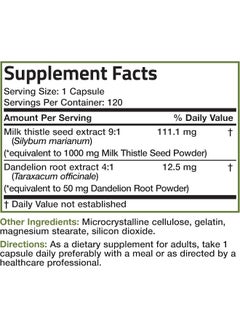 Bronson Mariano Thistle Supplement 1000Mg Of Silimarina And Dandelion Root 120 Capsules  - Image 2
