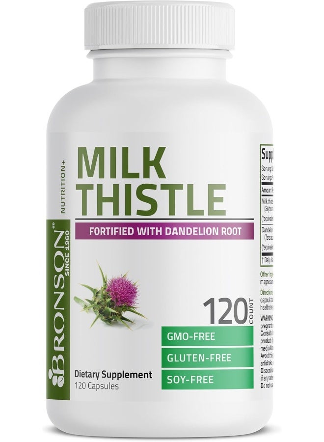 Bronson مكمل ماريانو سيليمارين 1000 ملغ وجذر الهندباء 120 كبسولة - Image 5