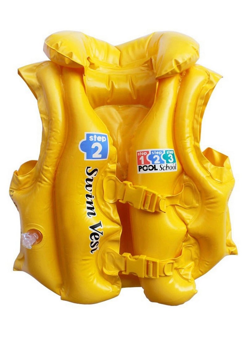 Swim Fun Inflatable Swim Vest Life 60cm Jacket With Safety Fasteners For Kids 6 Years And Above - Image 2