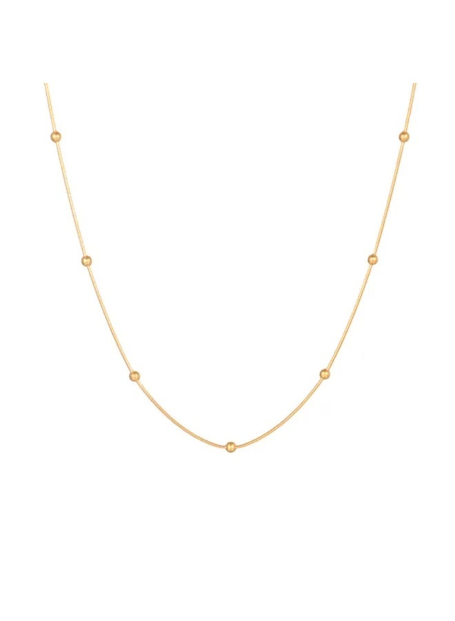 Luxuria 316L stainless steel necklace plated with 18k gold, simple snake bead chain, hip hop punk style necklace, luxury women's jewelry, trendy party gift - Image 1