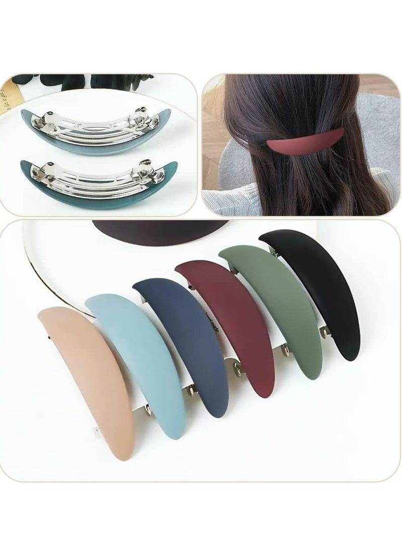 Oasisgalore 6 Pack Multicolor Matte French Hair Clips, Crescent-Shaped Metal Barrettes, No-Damage Hair Pins for Girls and Women.  - Image 3