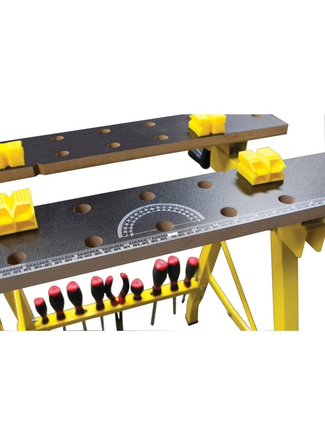 Performance Tool - Performance Tool W54025 Portable Multipurpose Workbench And Vise 200 Lbs Capacity Yellow - Image 1