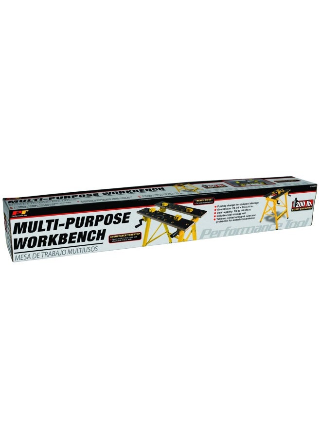 Performance Tool - Performance Tool W54025 Portable Multipurpose Workbench And Vise 200 Lbs Capacity Yellow - Image 1