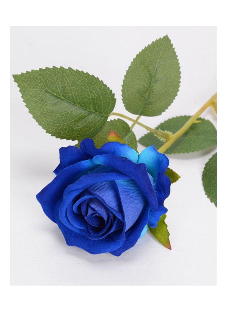 ZCM-HAPPY Pack of 12 Simulation velvet Rose Single Artificial Flower Decoration High-end bouquet Wall Blue Color - Image 1