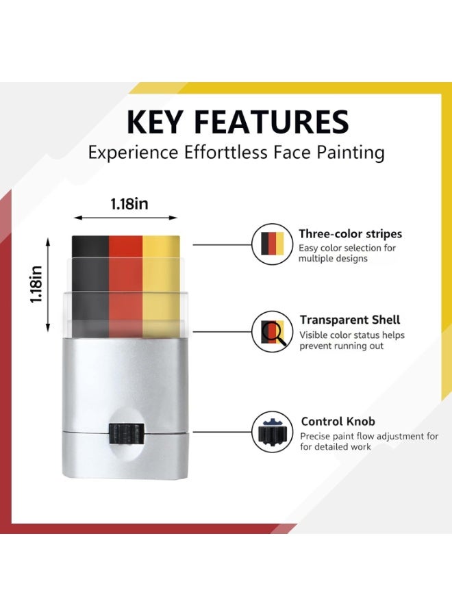 Germany Face Paint Sticks  Black, Yellow & Red Flag Makeup for Sports Fans, Kids & Parties | Easy Apply Football Face Paint âš½ðŸ‡©ðŸ‡ª - Image 3