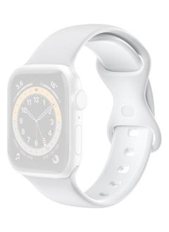 PROMASS Double Wear TPU Silica Gel Replacement Watchbands For Apple Watch Series 1/2/3/4/5/6/7/SE 38-40-41mm White 