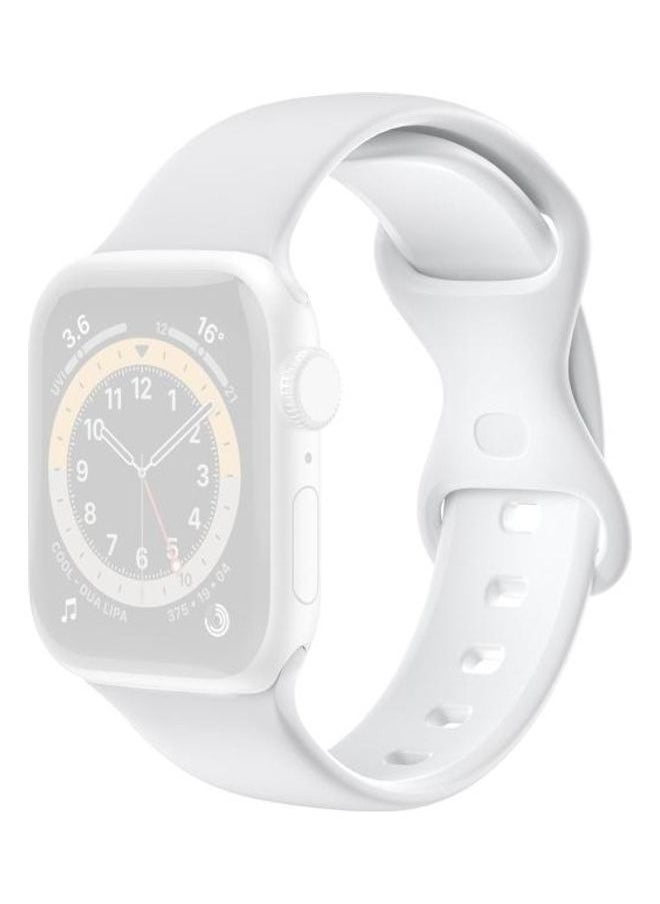 PROMASS Double Wear TPU Silica Gel Replacement Watchbands For Apple Watch Series 1/2/3/4/5/6/7/SE 38-40-41mm White 