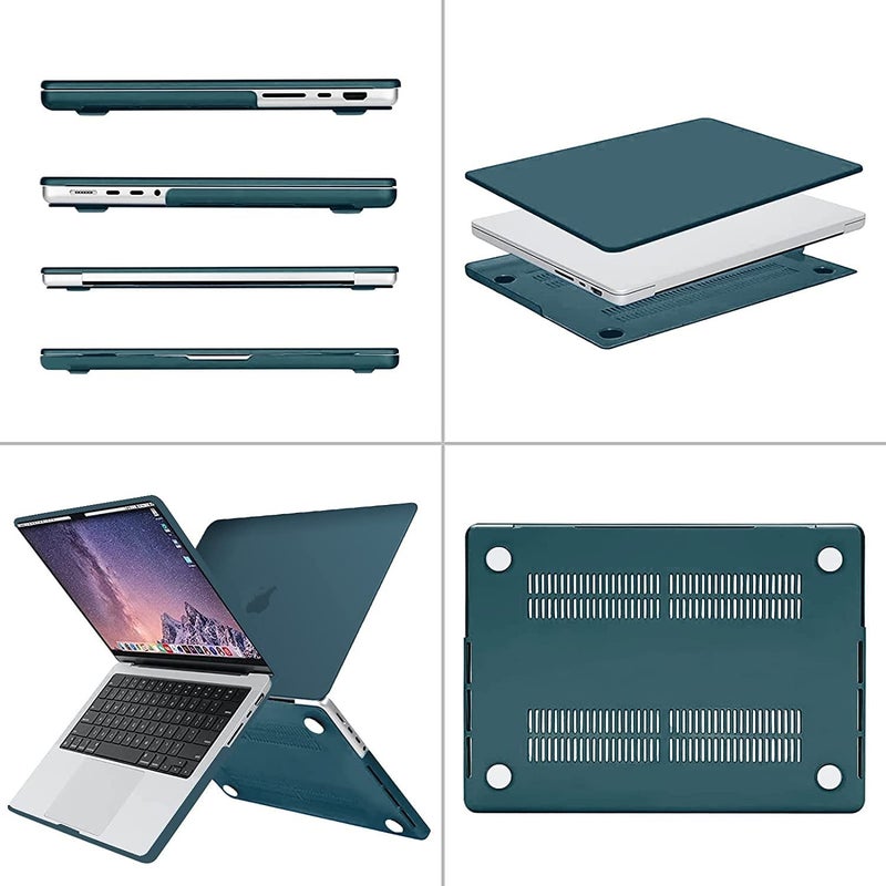 Moca حافظة MOCA متوافقة مع ماك بوك برو 16 بوصة 2024-2021 M4 M3 M2 M1 برو/ماكس مع Touch ID A3403 A3186 A2991 A2780 A2485، غلاف صلب (أخضر طاووس) - Image 3
