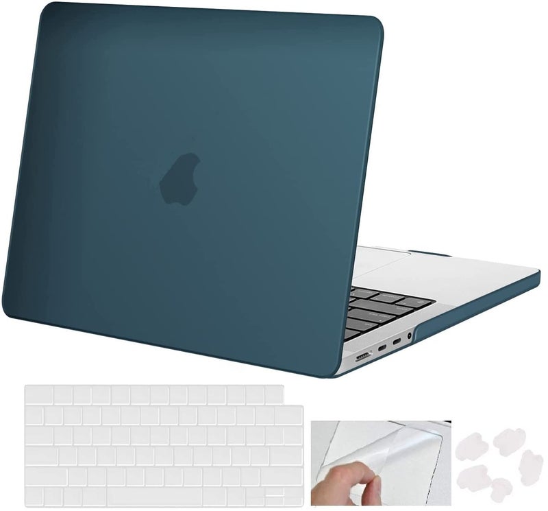 Moca حافظة MOCA متوافقة مع ماك بوك برو 16 بوصة 2024-2021 M4 M3 M2 M1 برو/ماكس مع Touch ID A3403 A3186 A2991 A2780 A2485، غلاف صلب (أخضر طاووس) - Image 1