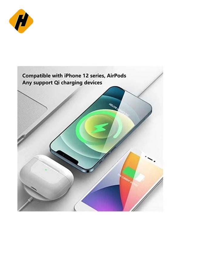HuHa 20W Magnetic Wireless Charging Cable USB-C Compatible with Apple iPhone 12/12 Mini/12 Pro/12 Pro Max White  - Image 2