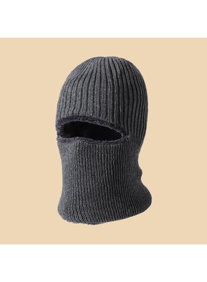 Yuzhaolin Winter Cycling Hat With Face Mask, Uni Warm Fleece Windproof Cold Protection Cap, Dark Gray - Image 1