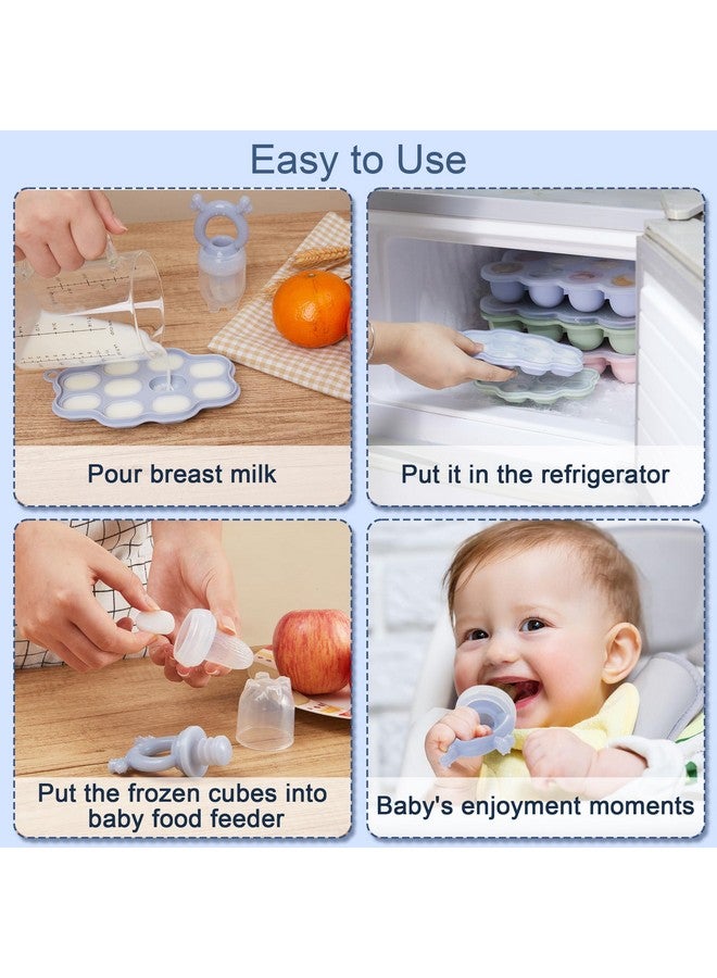 KingKam Baby Breastmilk Popsicle Molds (3 Pack) Kingkam Silicone Nibble Freezer Tray Baby Fruit Food Feeder Teether Tray Breast Milk Teether Pop Maker For Homemade Baby Food - Image 2