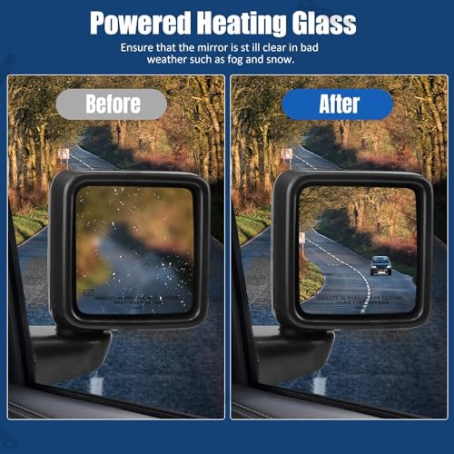 Dexepe Passenger Side Mirror Assembly Compatible with Jeep Wrangler JL 2018-2021 Gladiator JT 2020-2023 Rear View Mirror with Heated, Power Adjustable Replace 68281890AE, CH1321450 (Right, 5 Pin) - Image 4