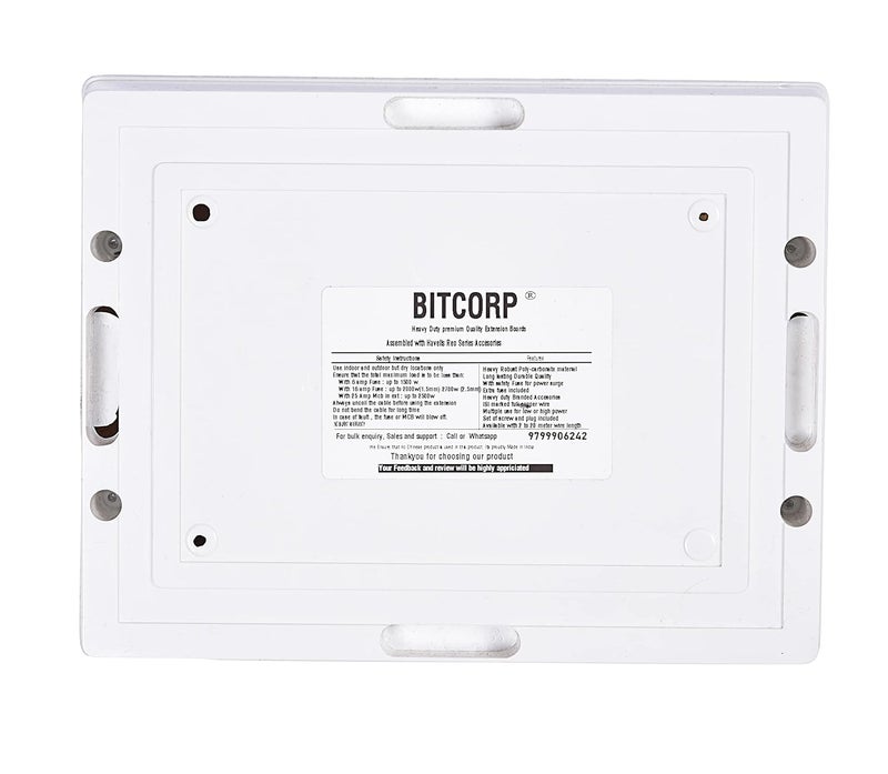 BITCORP Bitcorp Extension Box 16A 20A 25A Amp Mcb 3 Way Multi Plug and 3 Mcb 6000W 4 Meter Long Length Cable Cord Compatible with Ac Refrigerator Washing Machine Microwave and Heavy Appliances White  - Image 3