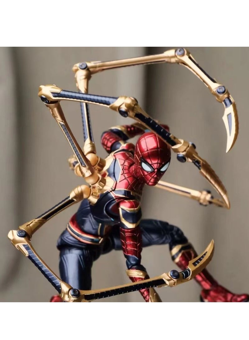 general SHF Steel Spider-Man figure, Marvel peripheral figure tide play model, children's toy gift joint movable gifts for fans and friends, home decoration (15cm) - Image 2