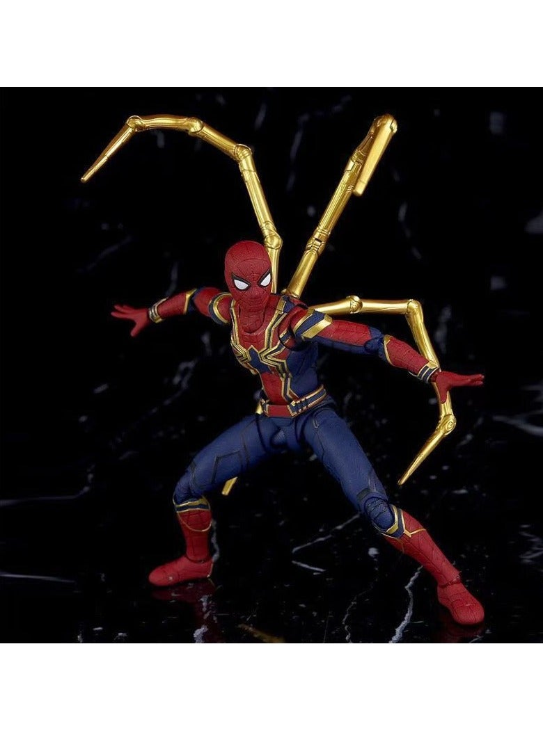 general SHF Steel Spider-Man figure, Marvel peripheral figure tide play model, children's toy gift joint movable gifts for fans and friends, home decoration (15cm) - Image 5