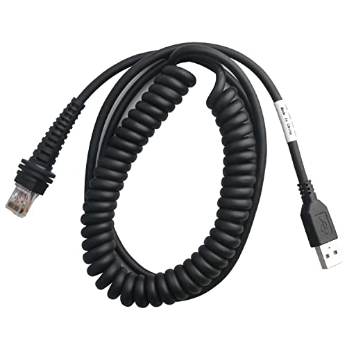 VOTTAN Coiled USB Cable 1900G-HD 1900G-SR 1902G-HD 1300G 1400G Barcode Scanner USB Cables for Honeywell (3M / 9FT Coiled USB Port) - Image 1