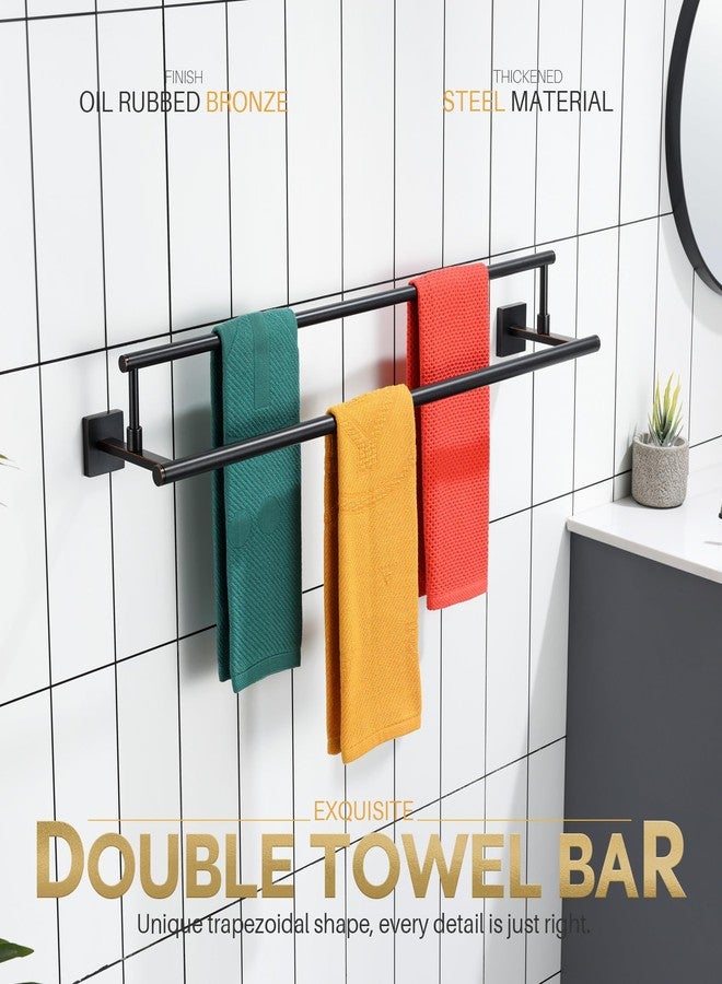 KOKOSIRI Towel Bars 32-Inch Bathroom Towel Holder Oil Rubbed Bronze Double Bath Towel Racks Wall Mounted Stainless Steel B5009ORB-L32 - Image 3