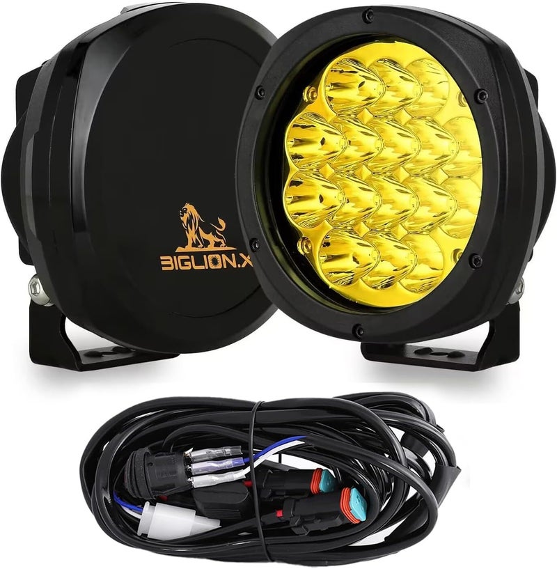 BIGLION.X 5 Inch 160W Amber Round LED Offroad Lights - 18800LM Waterproof Fog Lights for Trucks, SUVs, ATVs, UTVs - Image 1