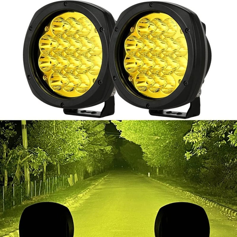 BIGLION.X 5 Inch 160W Amber Round LED Offroad Lights - 18800LM Waterproof Fog Lights for Trucks, SUVs, ATVs, UTVs - Image 2