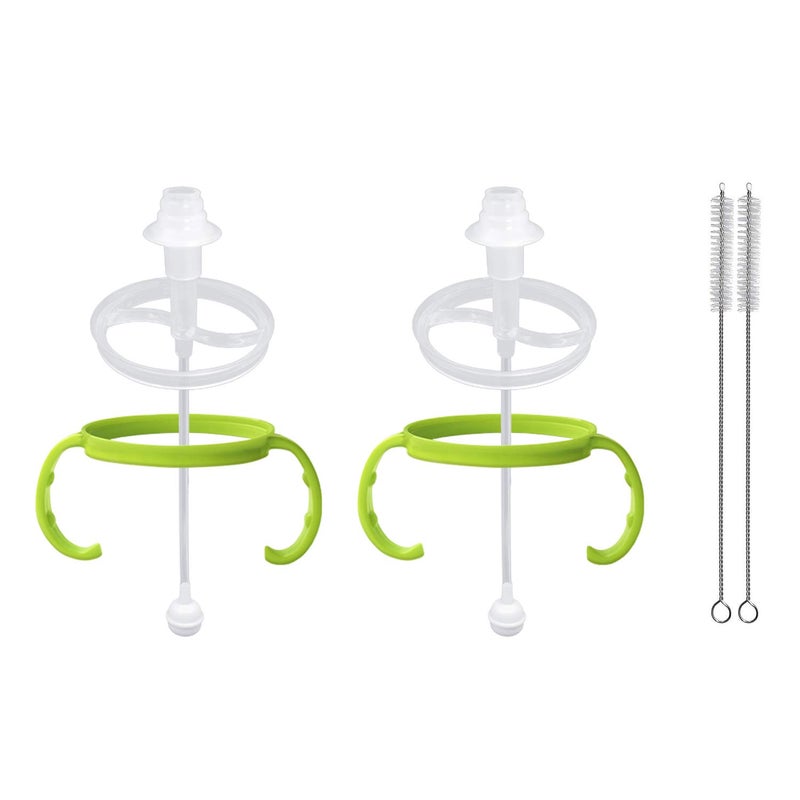 AnPei مجموعة أنبي خطوة 1 الانتقالية مع قشة وزن ومقابض للتغذية الذاتية متوافقة مع حلمات كوموتومو السيليكون، تدفق متوسط وسريع | 4 أشهر + - Image 1