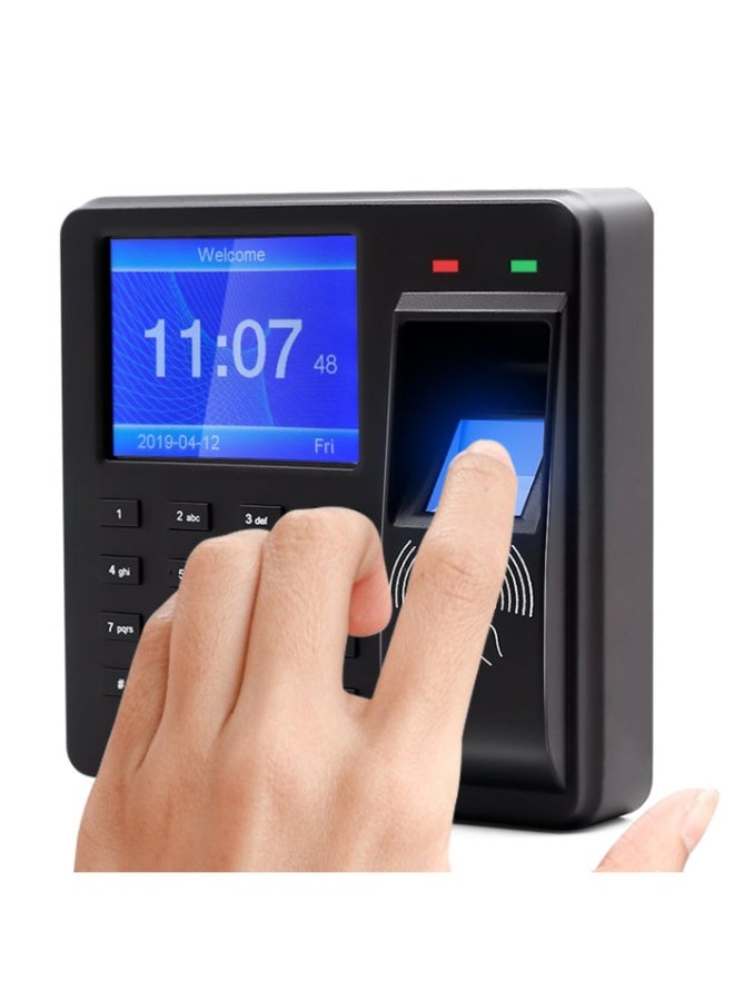 2.4 Inch Display Screen Access Control Time Attendance Machine Fingerprint/Password/ID Card Recognition Time Clock Employee Checking-in Recorder Multi-language Support U Disk Export Report - Image 1