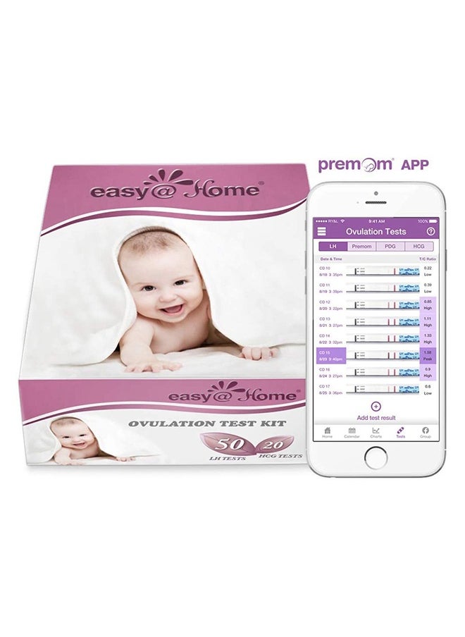 50-Piece Ovulation Test Strips With 20-Piece Pregnancy Test Strips