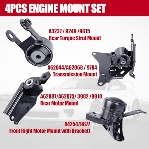 GEUMRI Engine and Transmission Motor Mount Fits 2006-2012/2015-2019 Toyota Yaris L4 1.5L 4pcs A4254 A62087 A62044 A4237 - Image 3