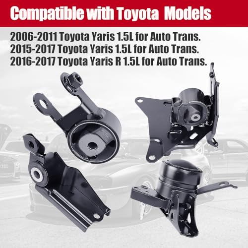 GEUMRI Engine and Transmission Motor Mount Fits 2006-2012/2015-2019 Toyota Yaris L4 1.5L 4pcs A4254 A62087 A62044 A4237 - Image 2