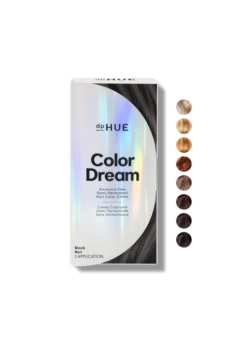 dpHUE dpHUE Color Dream Black  AmmoniaFree DemiPermanent Hair Color  Lasts 16 Washes  Boosts Shine  Paraben  Sulfate Free Leaping Bunny Certified 