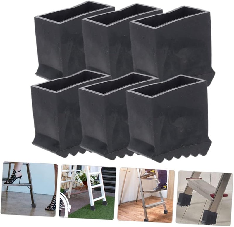 6Pcs Black Ladder Feet Covers For Stability Noise Reduction Easy Install Protective Pads - Image 4