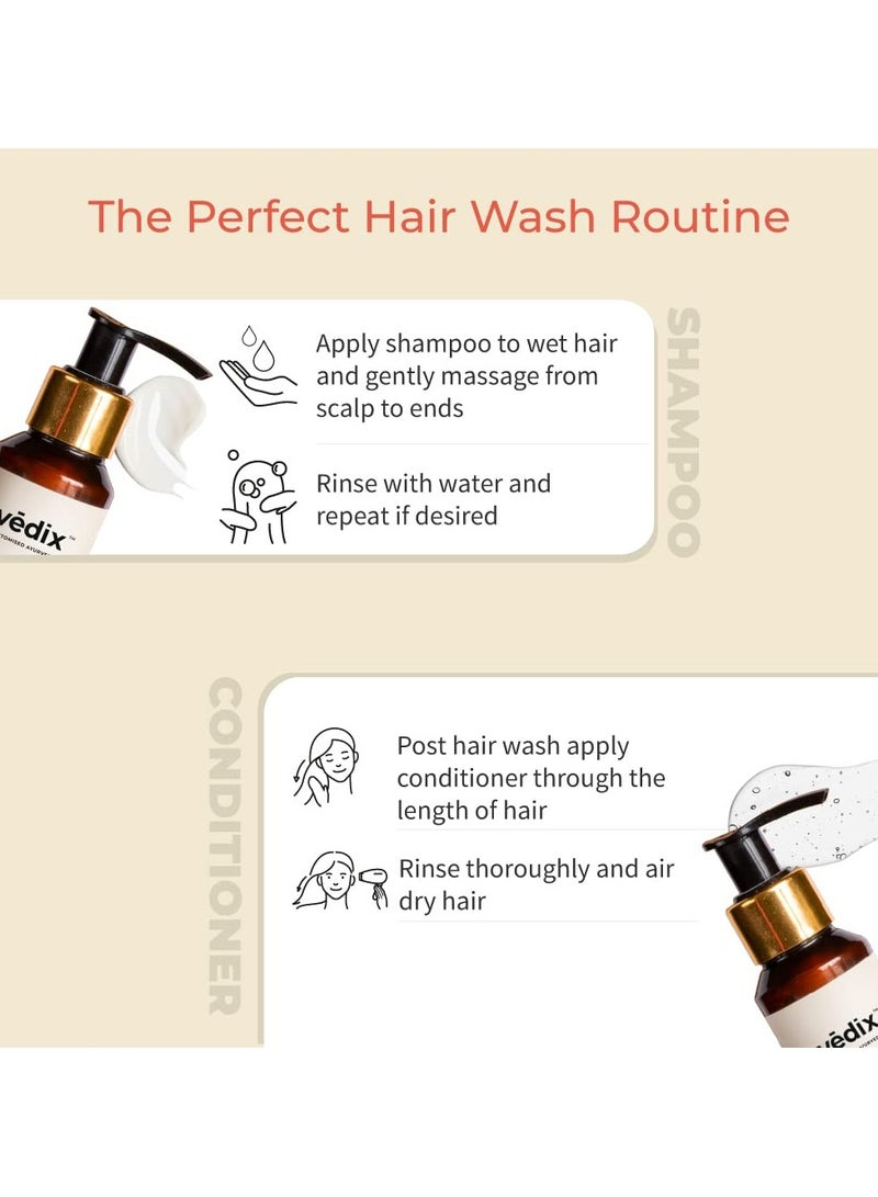 Vedix Shampoo and Conditioner Combo| Vikleda Shampoo For Dry Hair + No Frizz Hair Conditioner | Ayurvedic Shampoo & Conditioner | 100 ml + 100 ml - Image 5