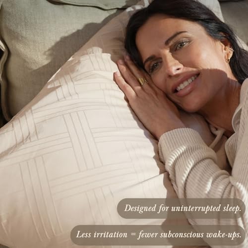 Threadmill King Size Sheets for King Mattress | 800 Thread Count Jacquard Celine Light Beige | Better Than Egyptian Cotton | 4 Pc Bed Sheets | Damask Sheet Fits 16'' Deep Pocket | 100% Cotton Sheets - Image 5