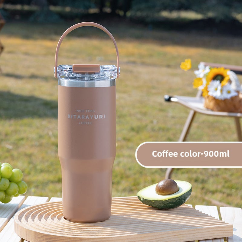 Travel-Friendly Insulated Sipper Bottle brown 900ml