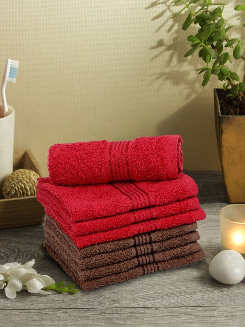 KOPA Kopa by Bianca 400 GSM 100% Cotton Soft Terry Towel l 8pc Face Towel l Face Mask Towel l Face Towel for New Born Baby l D`Ross l Cardinal Red-Desert Sand - Image 1