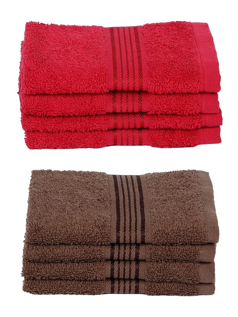 KOPA Kopa by Bianca 400 GSM 100% Cotton Soft Terry Towel l 8pc Face Towel l Face Mask Towel l Face Towel for New Born Baby l D`Ross l Cardinal Red-Desert Sand - Image 2