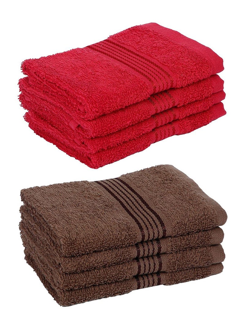 KOPA Kopa by Bianca 400 GSM 100% Cotton Soft Terry Towel l 8pc Face Towel l Face Mask Towel l Face Towel for New Born Baby l D`Ross l Cardinal Red-Desert Sand - Image 3