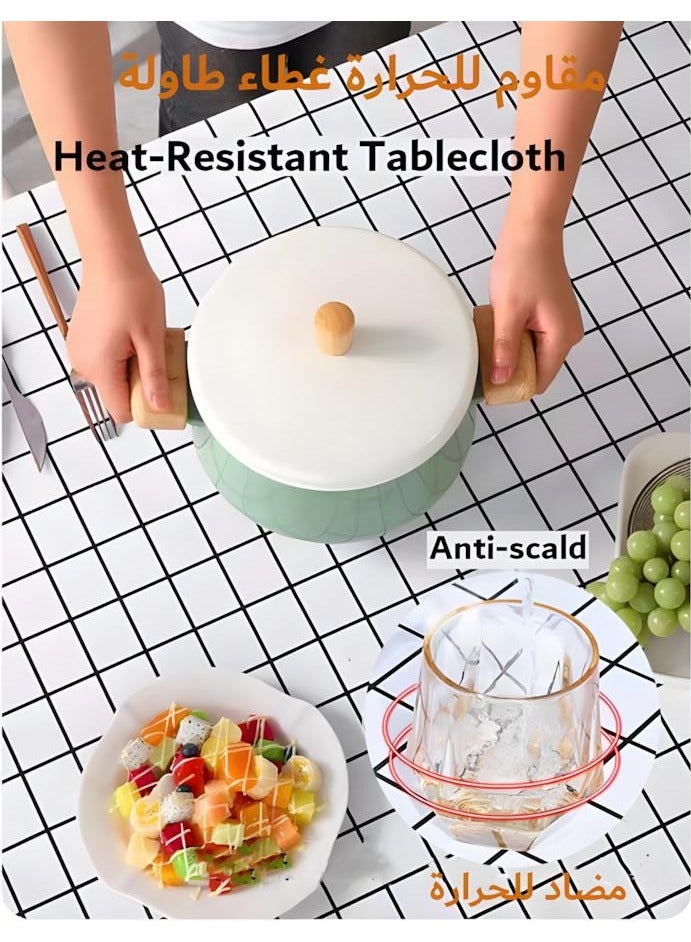 ثمانية فيبيهاوس مفرش طاولة غطاء طاولة طعام مفرش سفرة غطاء مكتب مقاوم للماء والزيت لغرفة الطعام مفرش طاوله ابيض 140*200 سم مفرش طاولة ابيض مفرش طاوله طعام مفرش ابيض طاوله - Image 4