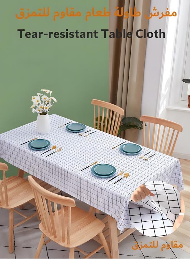ثمانية فيبيهاوس مفرش طاولة غطاء طاولة طعام مفرش سفرة غطاء مكتب مقاوم للماء والزيت لغرفة الطعام مفرش طاوله ابيض 140*200 سم مفرش طاولة ابيض مفرش طاوله طعام مفرش ابيض طاوله - Image 5