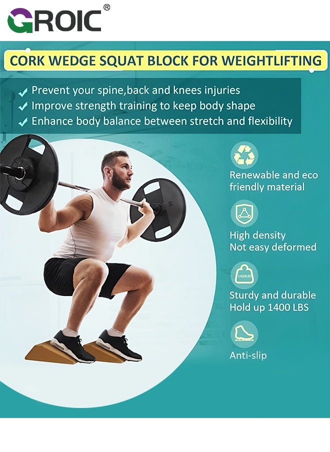 GROIC Squat Wedge Block Non Slip Professional Slant Board,Squat Ramp Foot Wedges for Squats Yoga Wedge Great for Exercise,Stretching Equipment  - Image 2