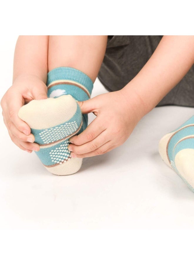 Cottock 12 Pairs Baby Socks For Girls Cotton Grips Socks Toddler Girl Anti Slip Crew Socks For Kids - Image 2
