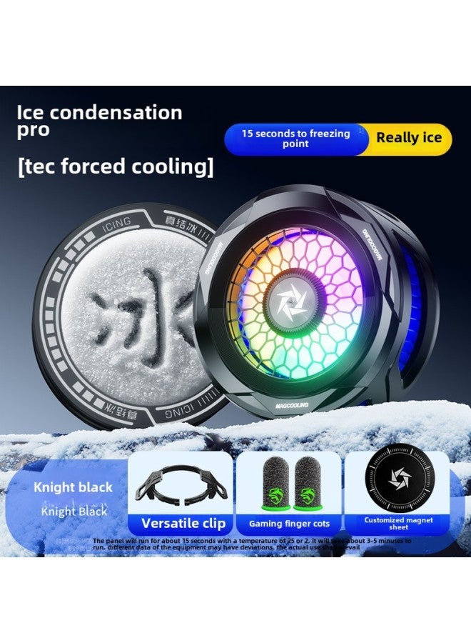 Mobile Phone Radiator Magnetic Noise Small Wireless Semiconductor Refrigeration Game Live Broadcast Dedicated Back Clip Cooling Artifact-Color:[black Ice Model] Overclocking Refrigeration❄Magnetic Back Clip Dual Use❄Universal For Apple And Android❄Free E-sports Finger Cots  - Image 1
