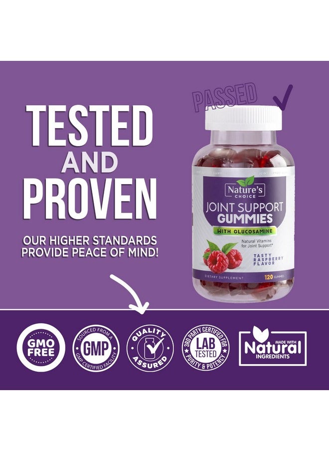 Nature's Choice Joint Support Gummies Extra Strength Glucosamine Gummy With Vitamin E Naturally Assists Cartilage & Flexibility Best Support Chew For Men And Women 120 Gummies  - Image 5