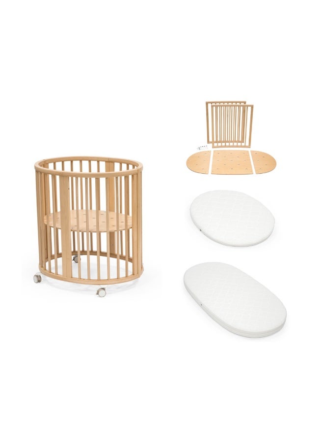 Stokke Sleepi Mini Natural + Extension + Mini & Bed Mattress - Image 1