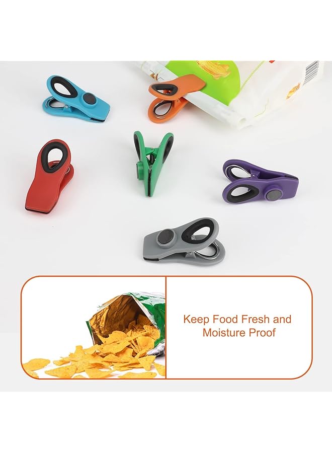 erorex Chip Clips Magnetic Bag Clips With Air Tight Seal For Food Storage 12 Pieces Multicolor - Image 5