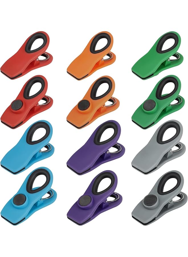 erorex Chip Clips Magnetic Bag Clips With Air Tight Seal For Food Storage 12 Pieces Multicolor - Image 1