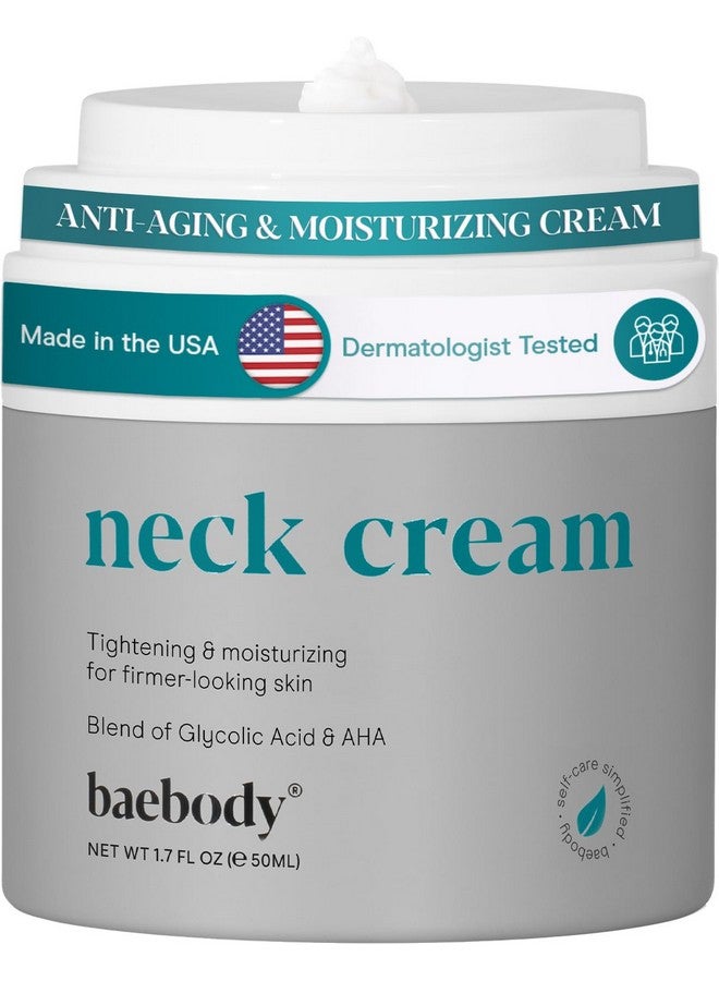 Firming Neck Cream With Ahas Coq10 Glycolic Acid Green Tea For Sagging Skin Fine Lines Wrinkles 1.7 Fl Oz