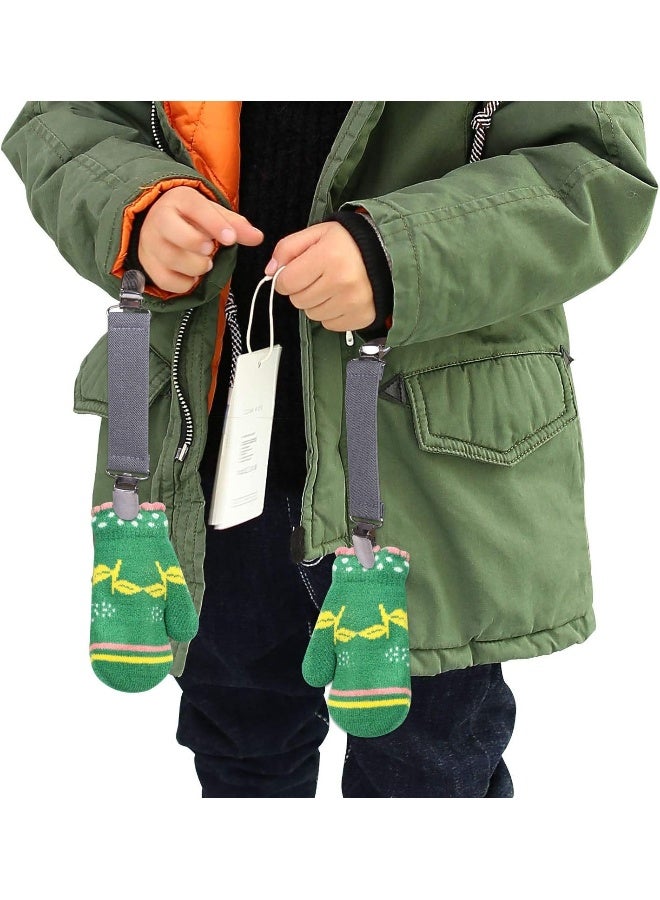 Wisdompro 2 Pairs of Glove Clips with Elastic Strap for Toddlers, Kids, Adults - Image 2